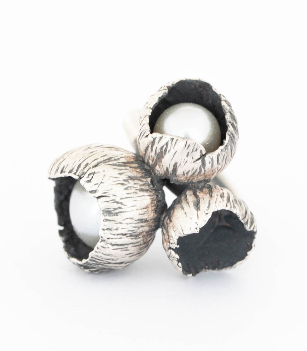 Silber Ring 3 Blüten Gr. 52