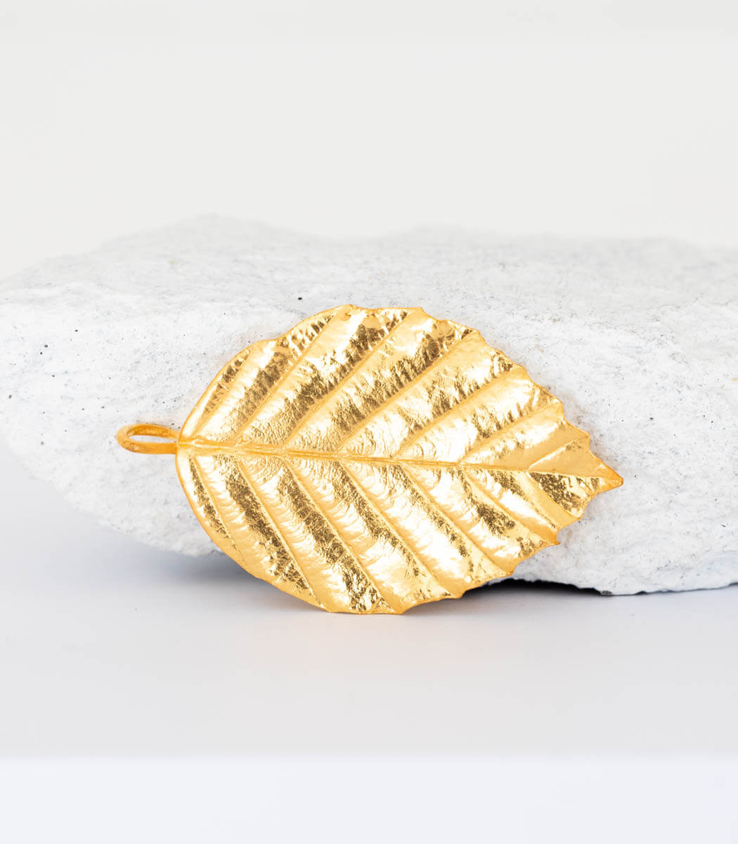 Gold Anhänger Buchenblatt