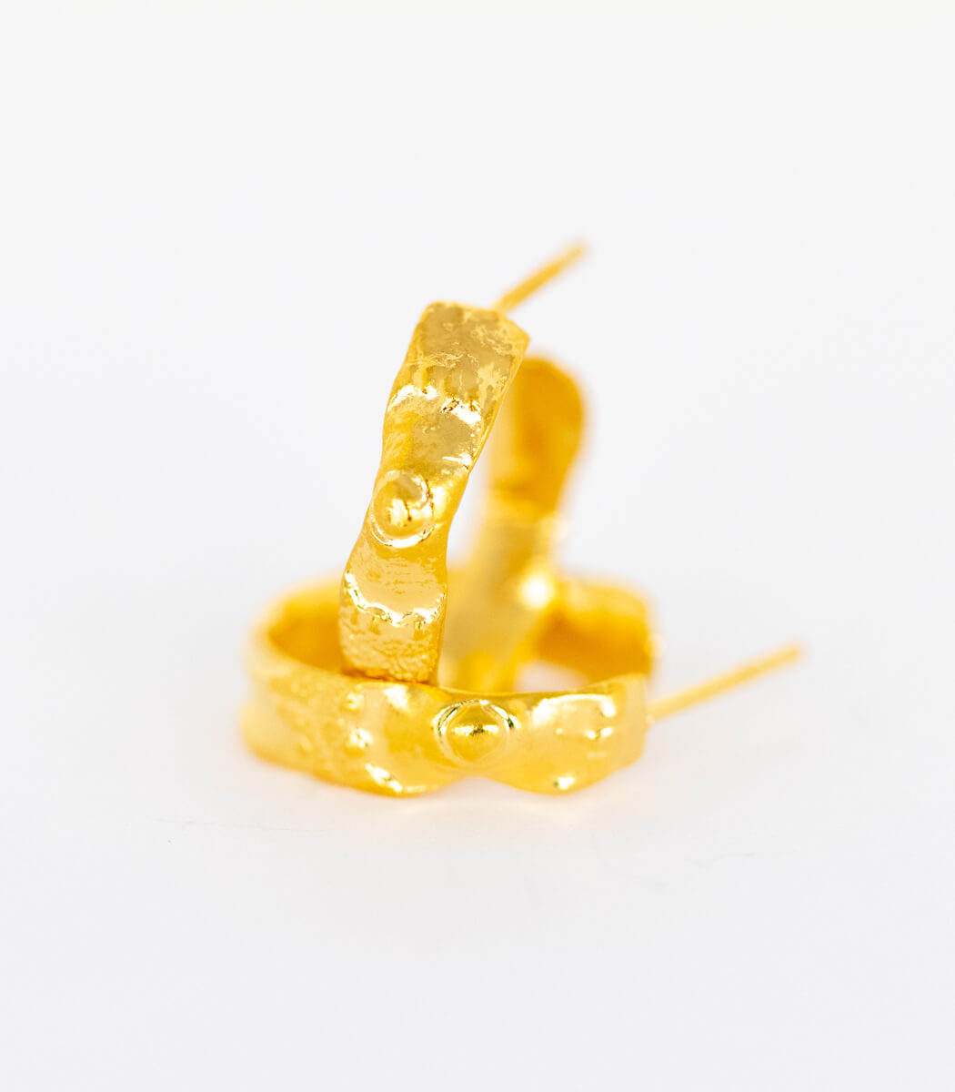 Gold Creolen Seeigel