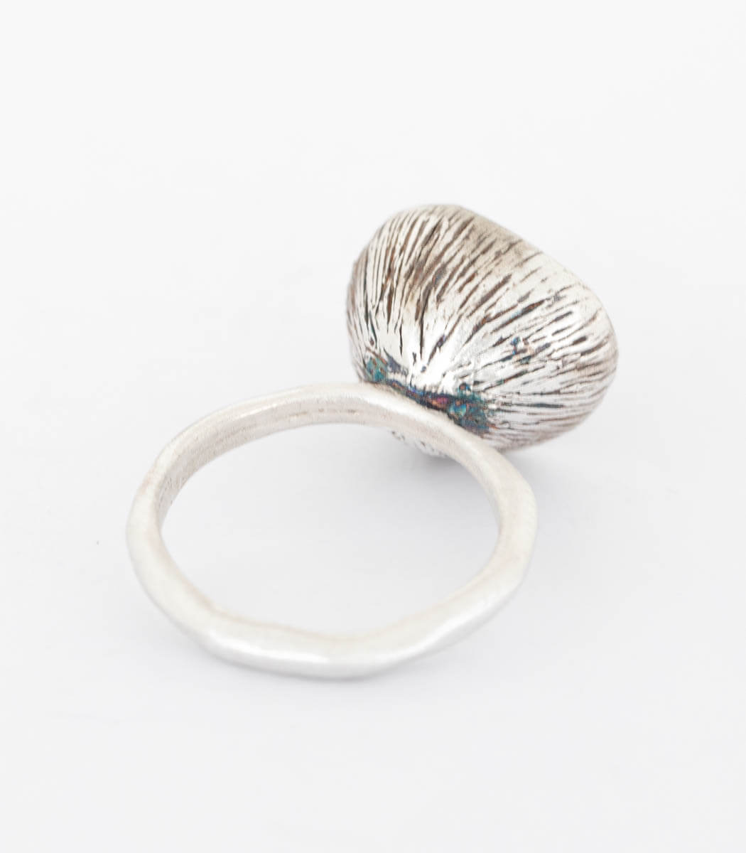 Silber Ring Blüte Perle Gr. 55