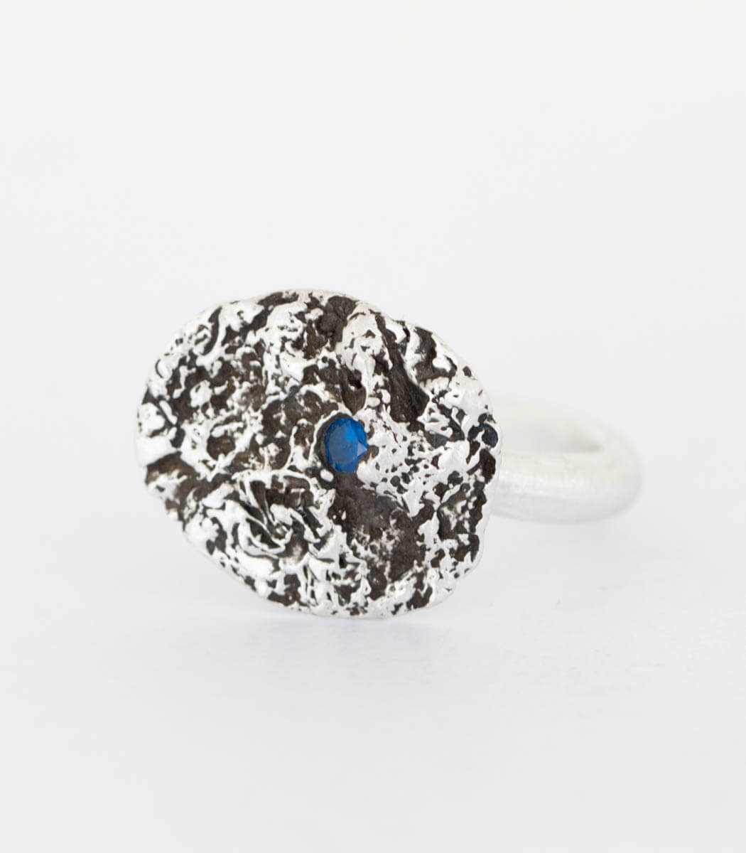 Silber Ring Stein Gr. 55