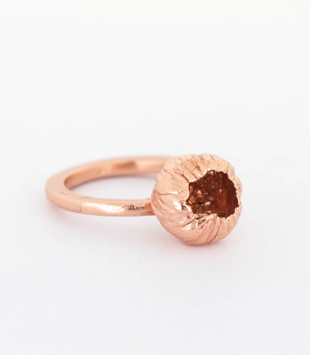 Bronze Ring Blüte Gr. 56