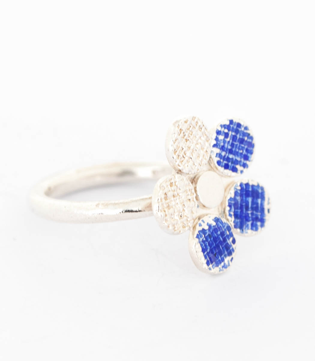 Silber Ring Blume Gr. 54