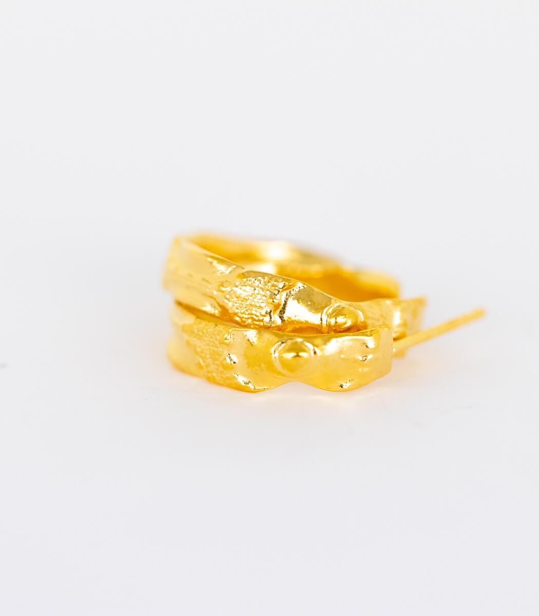 Gold Creolen Seeigel