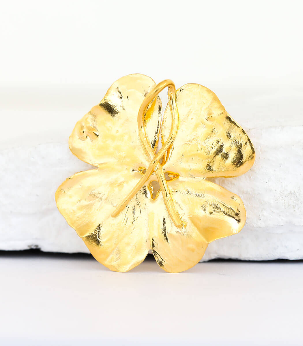 Gold Anhänger Glücksklee