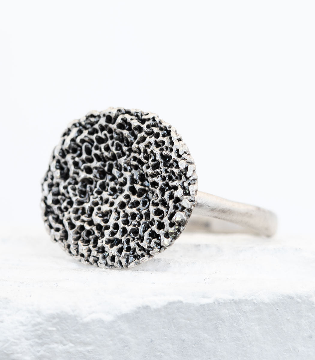 Silber Ring Korallenstruktur Gr. 59