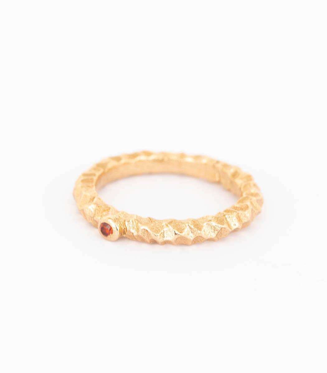 Bronze Ring facettiert Gr. 56