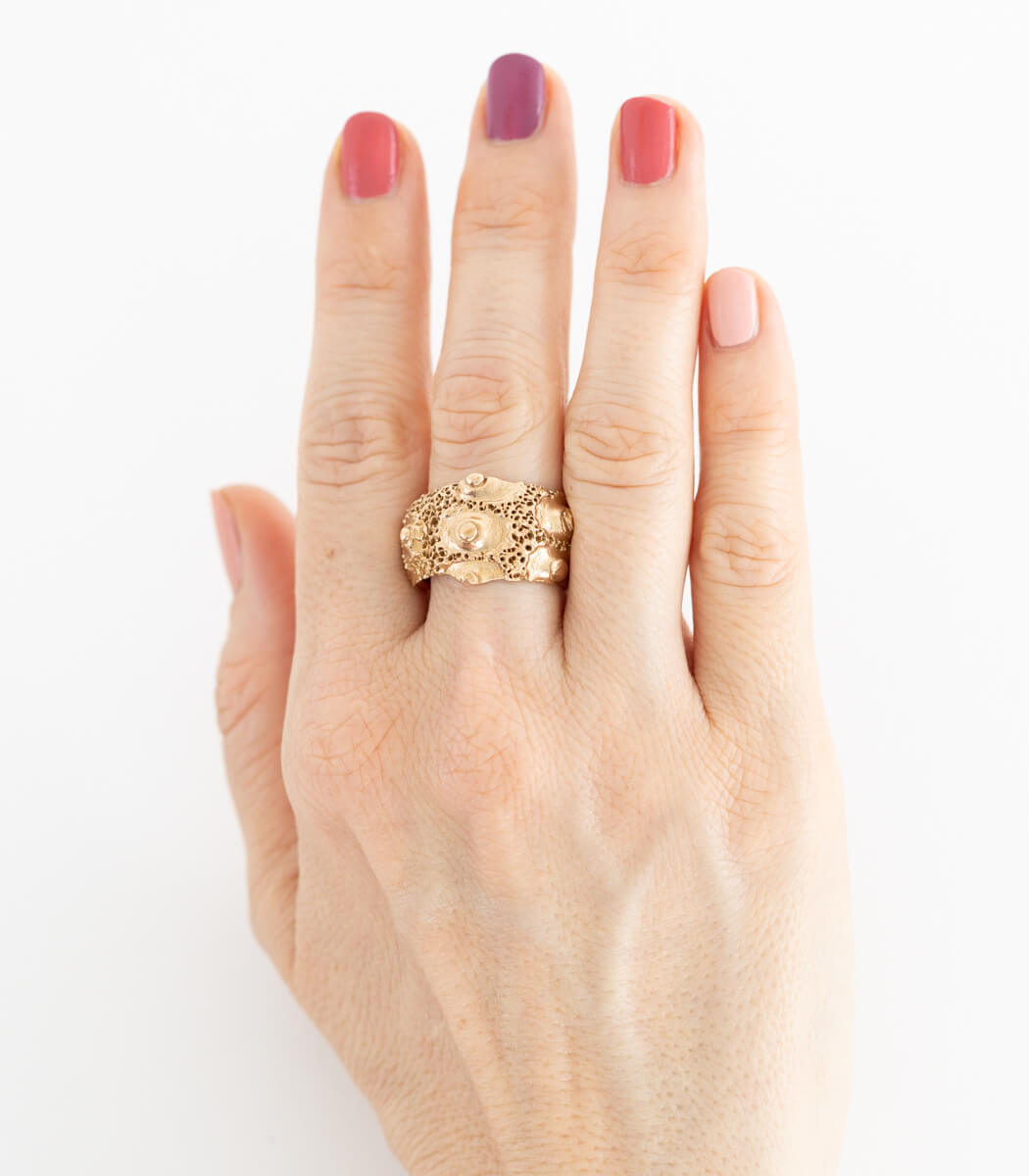 Bronze Ring Seeigel Gr. 62