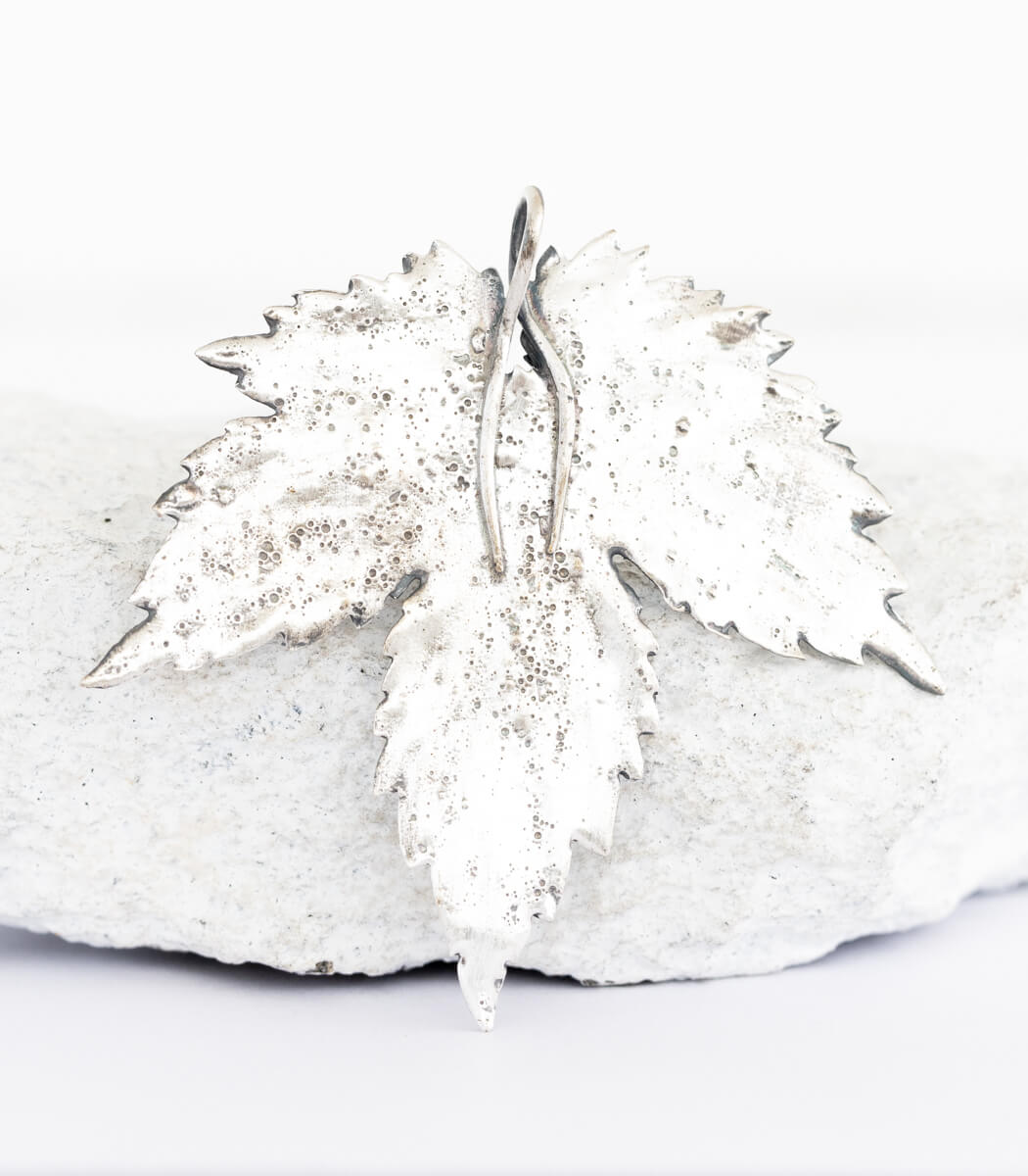 Silber Anhänger Hopfenblatt