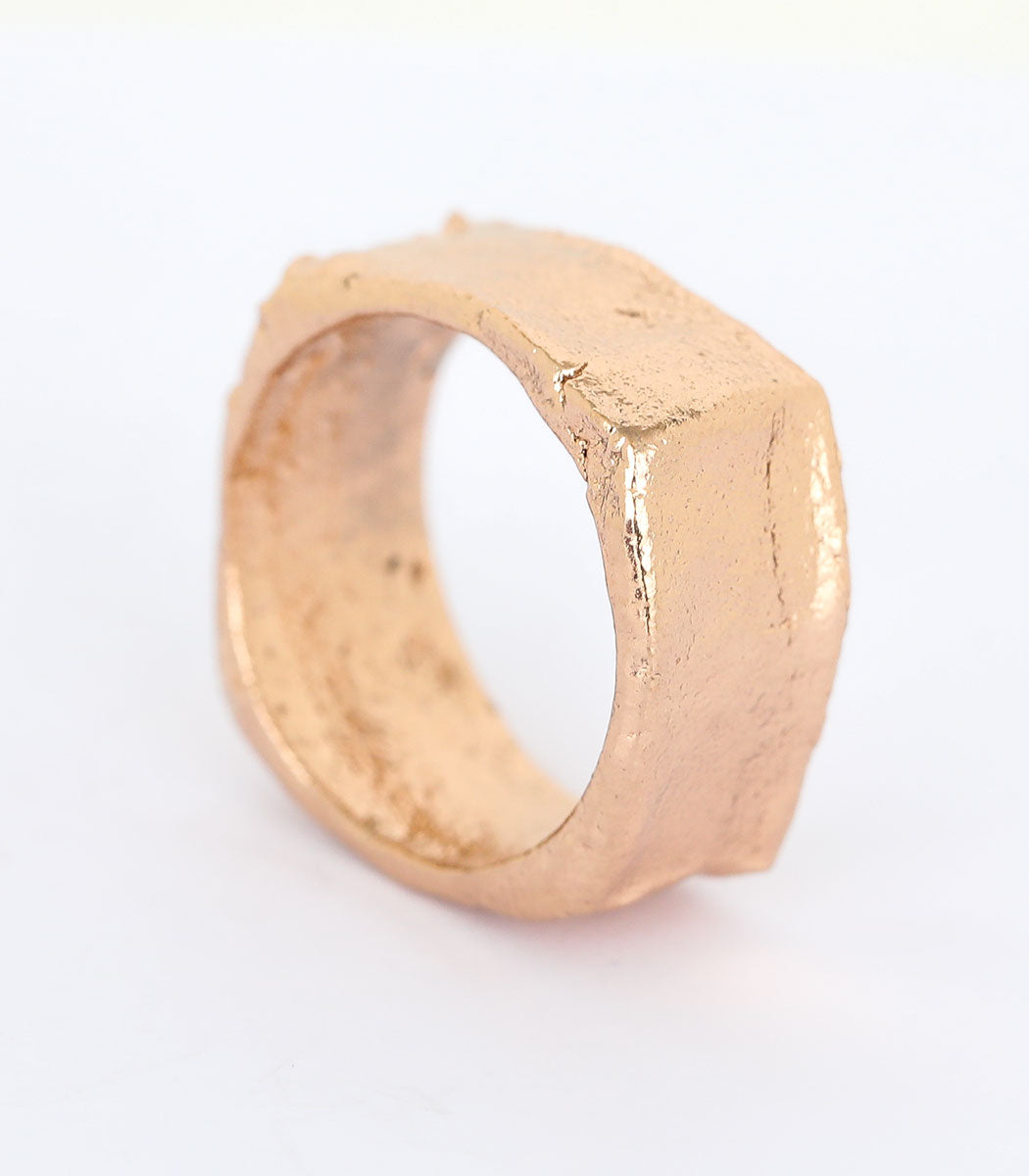 Bronze Ring Steinstruktur Gr. 55