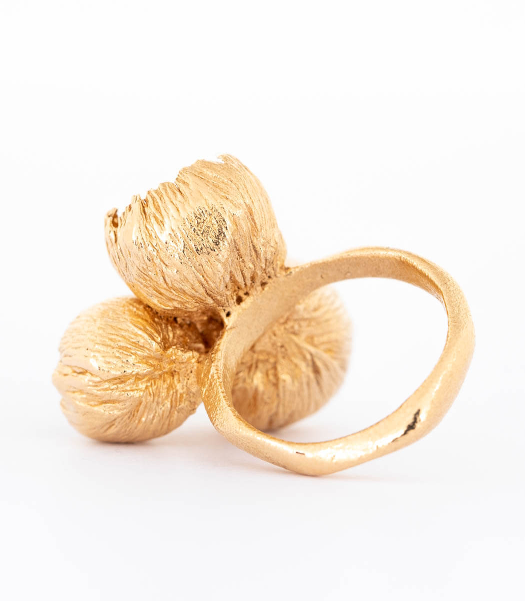 Bronze Ring 3 Blüten Gr. 56