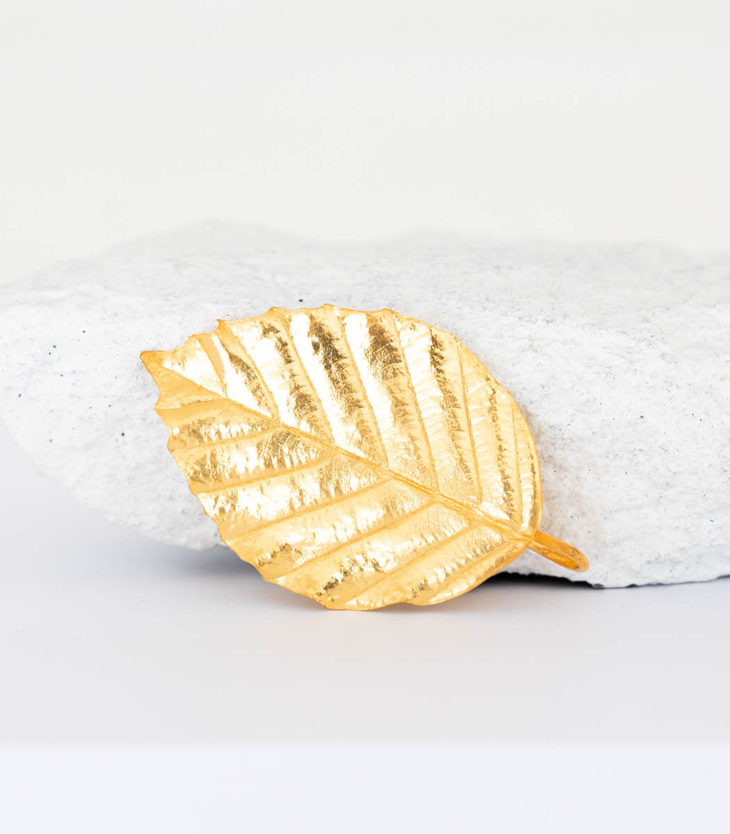 Gold Anhänger Buchenblatt