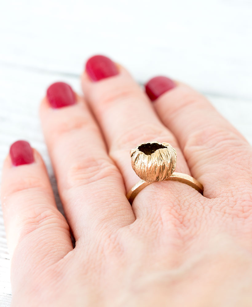 Bronze Ring Blüte Gr. 50