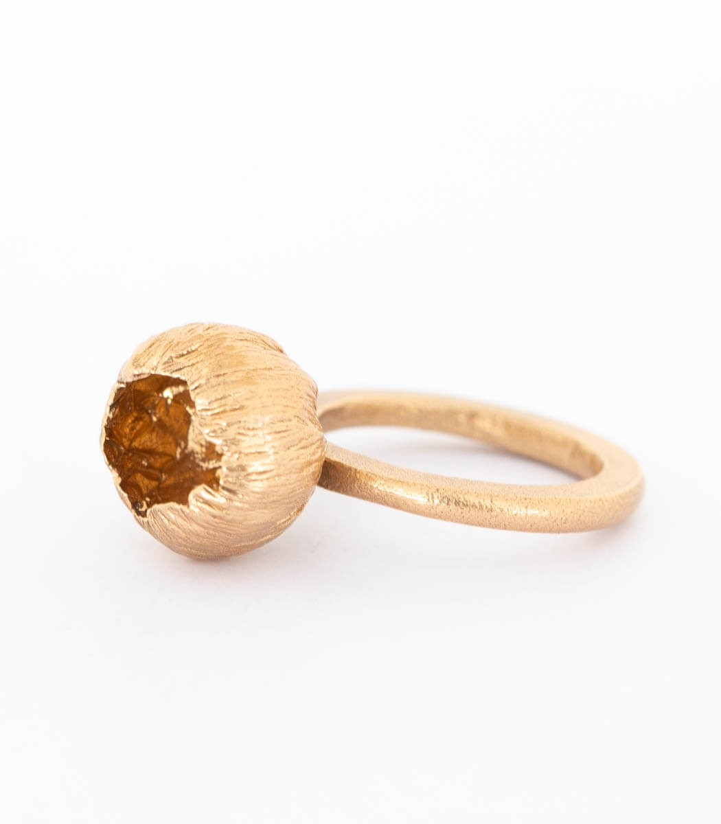 Bronze Ring Blüte Gr. 54