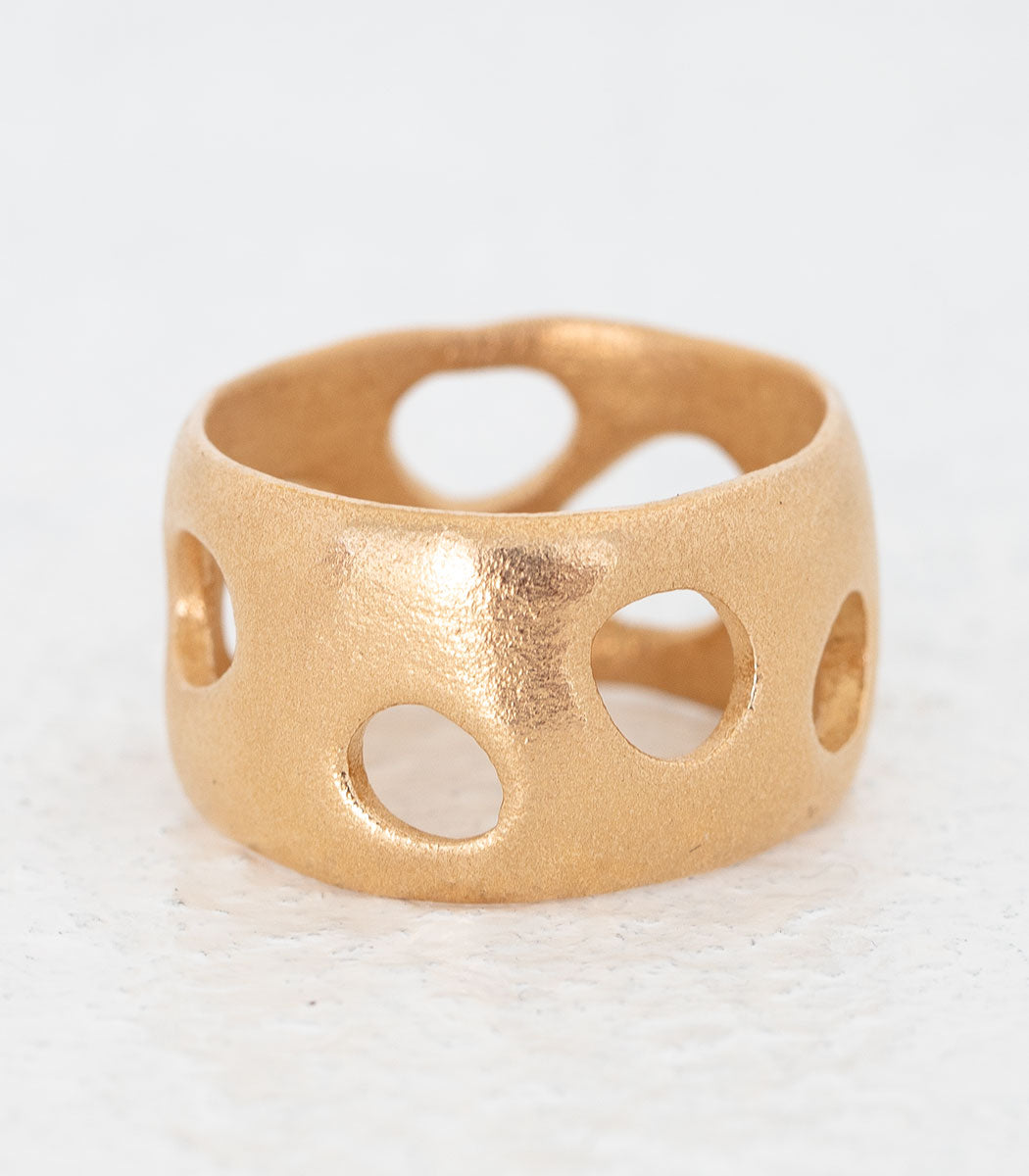 Bronze Ring Lochgestein Gr. 56