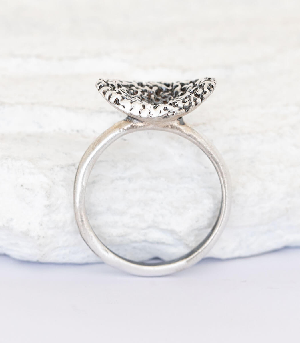 Silber Ring Korallenstruktur Gr. 57