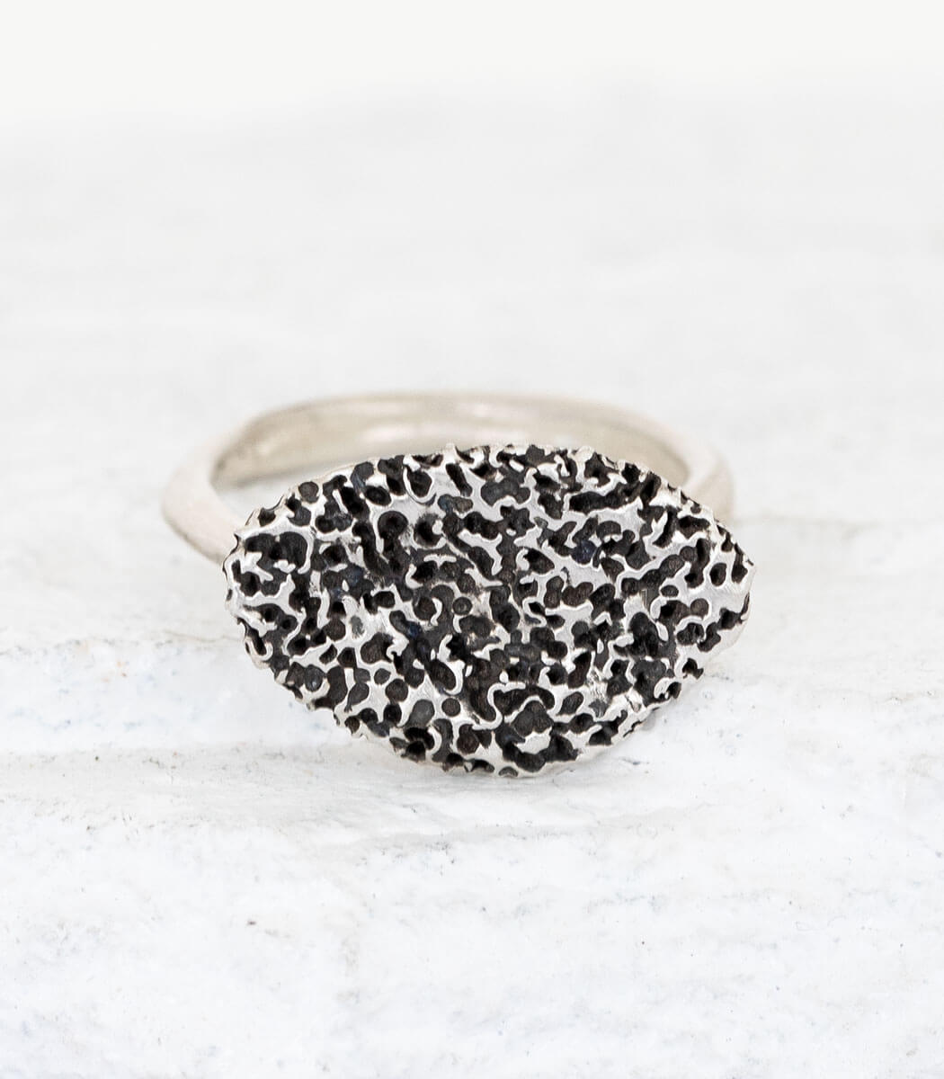 Silber Ring Korallenstruktur Gr. 54