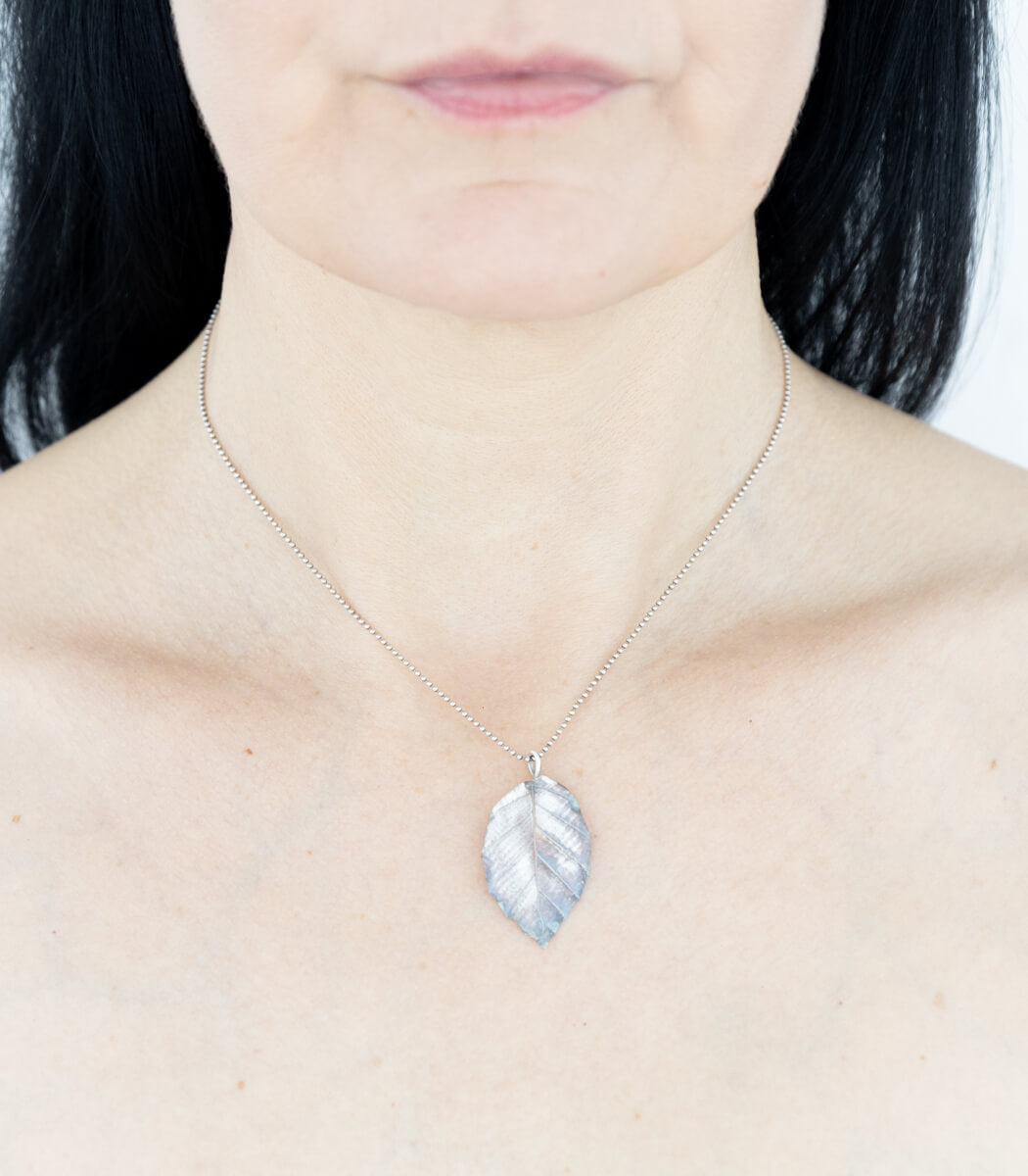 Silber Anhänger Buchenblatt