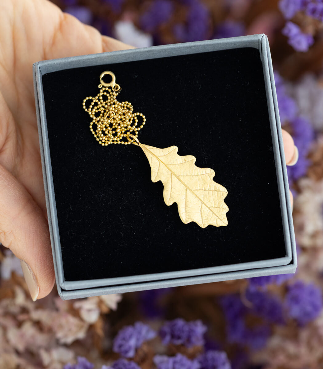 Eichenblatt Anhänger Gold