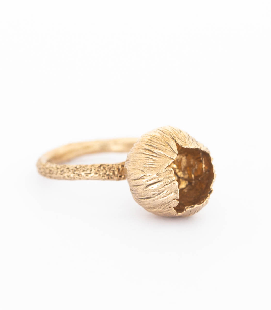 Bronze Ring Blüte Gr. 54