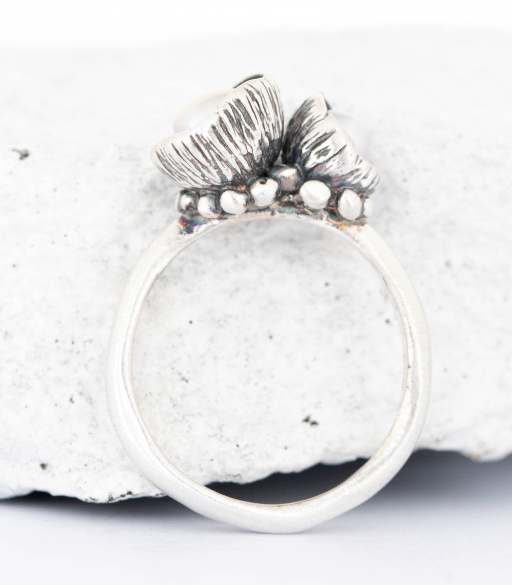 Silber Ring Blütenkelch Gr. 54