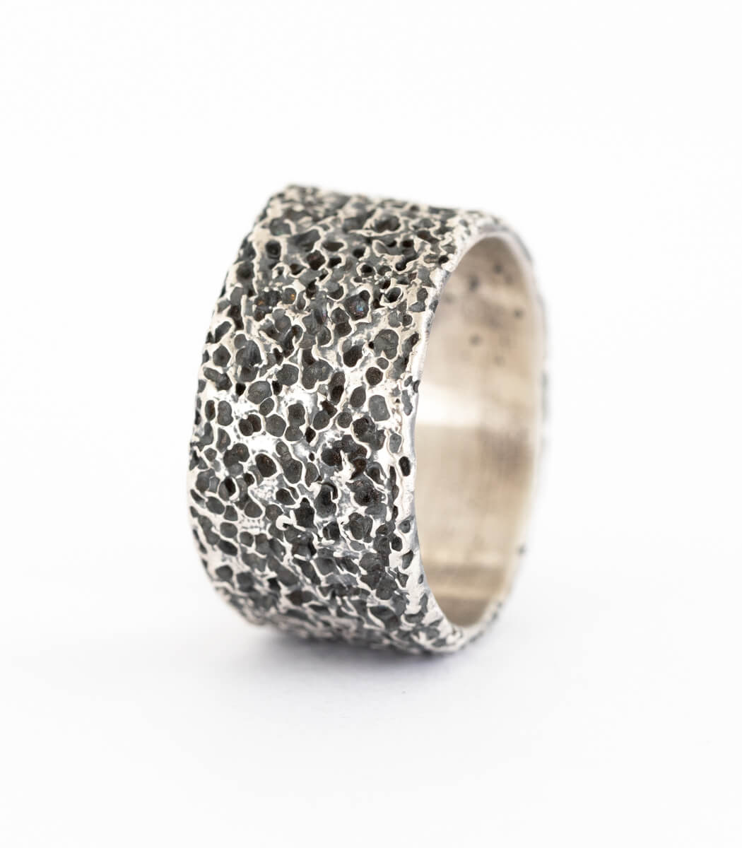 Silber Ring Korallenstruktur Gr. 58