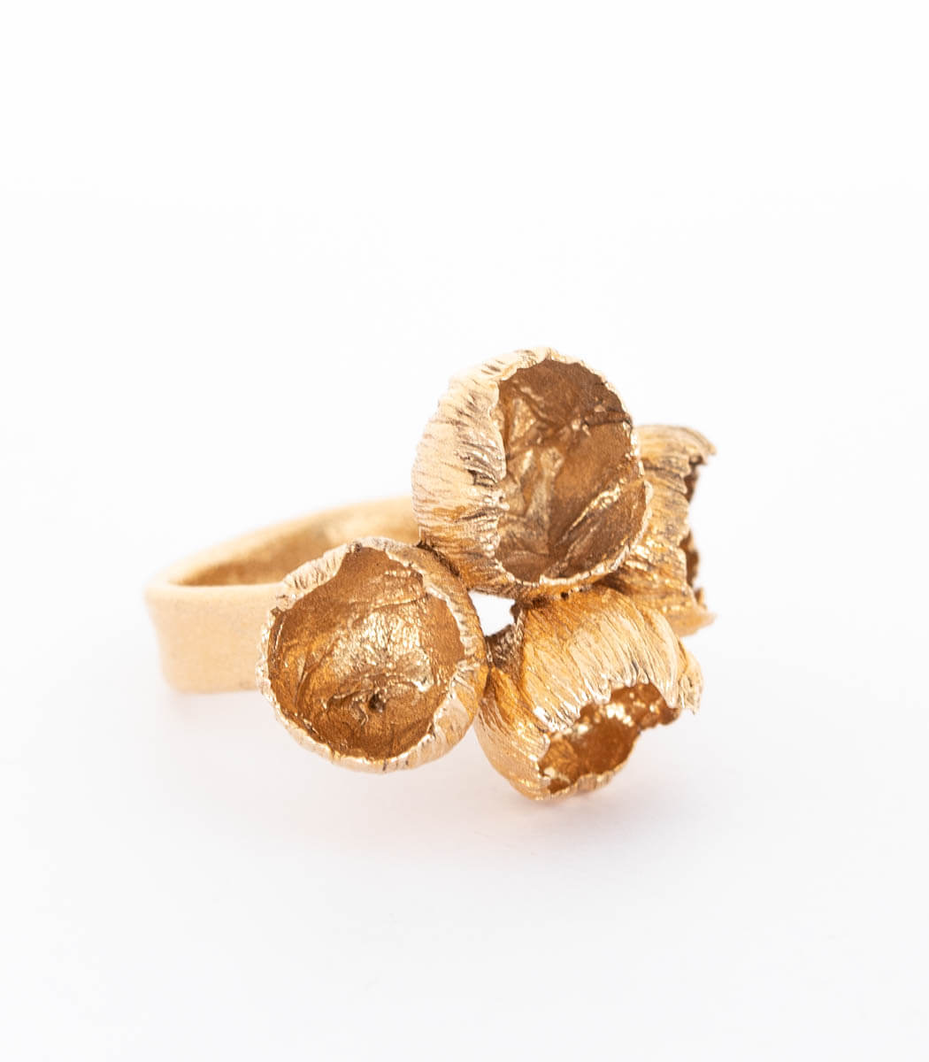 Bronze Ring 4 Blüten Gr. 52