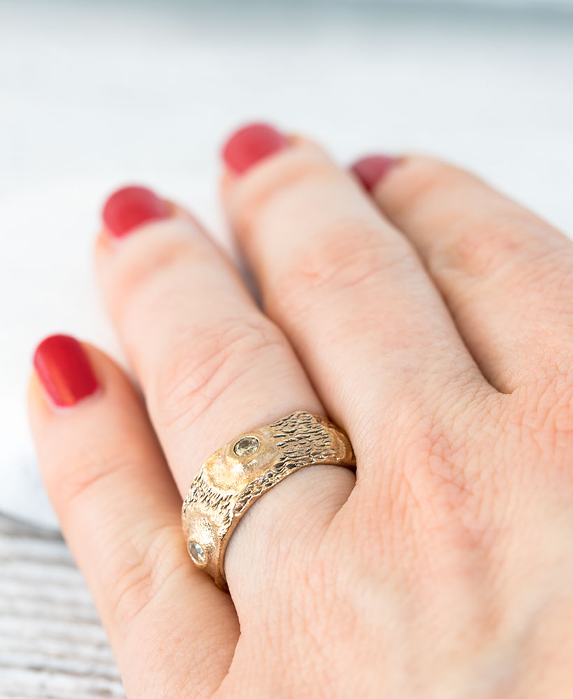Bronze Ring Seeigel Gr. 56