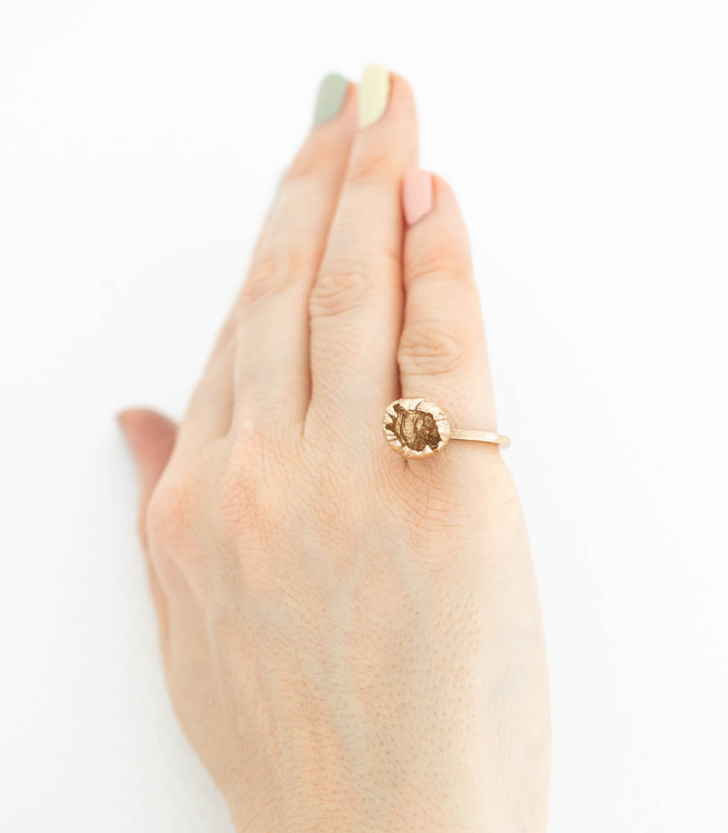 Bronze Ring Blüte Gr. 49