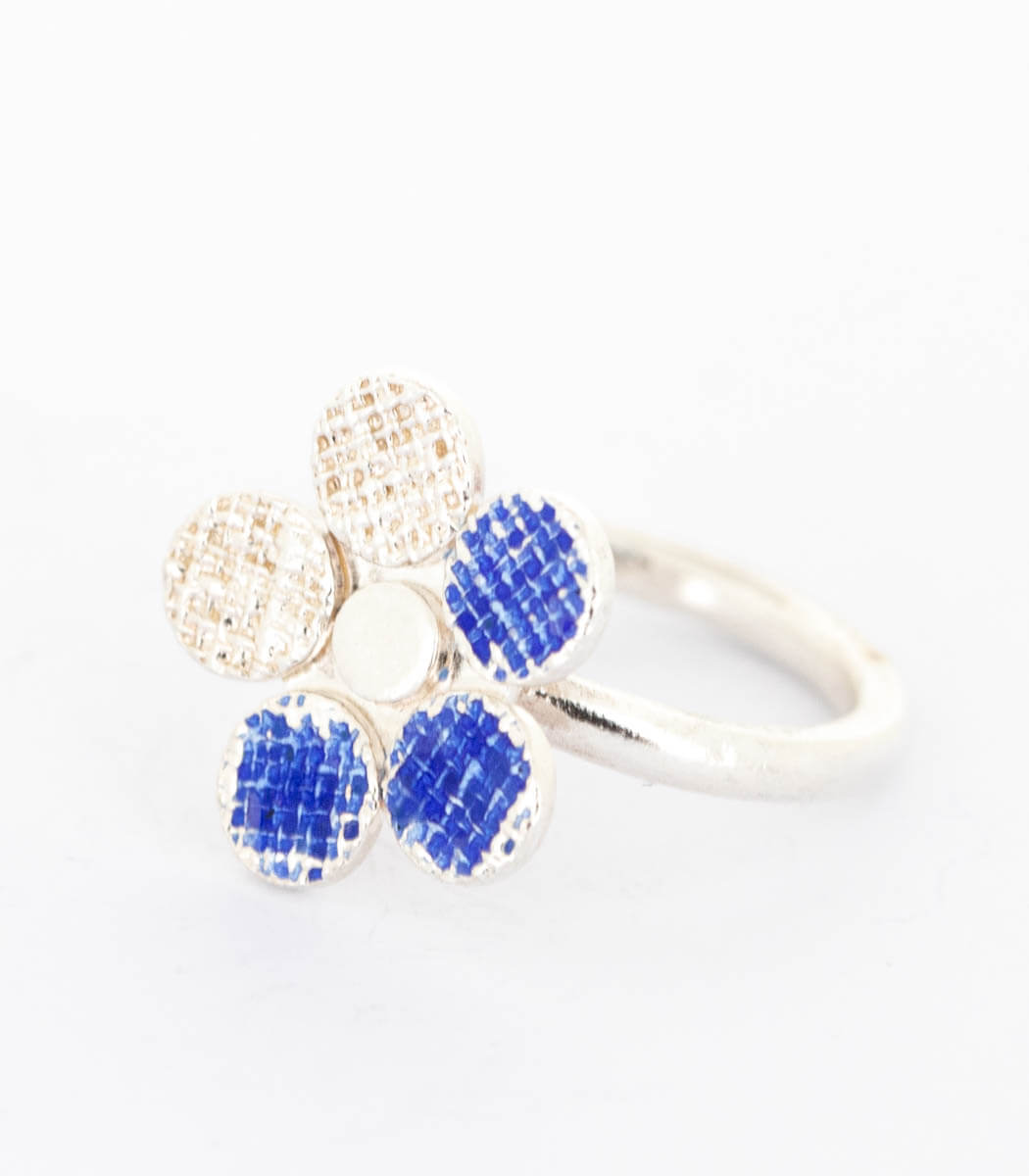 Silber Ring Blume Gr. 54