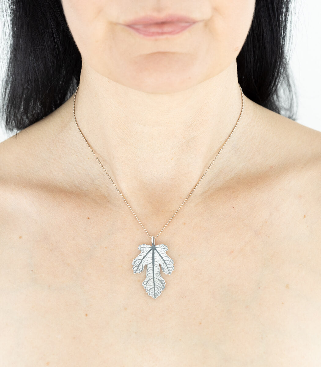Silber Anhänger Feigenblatt