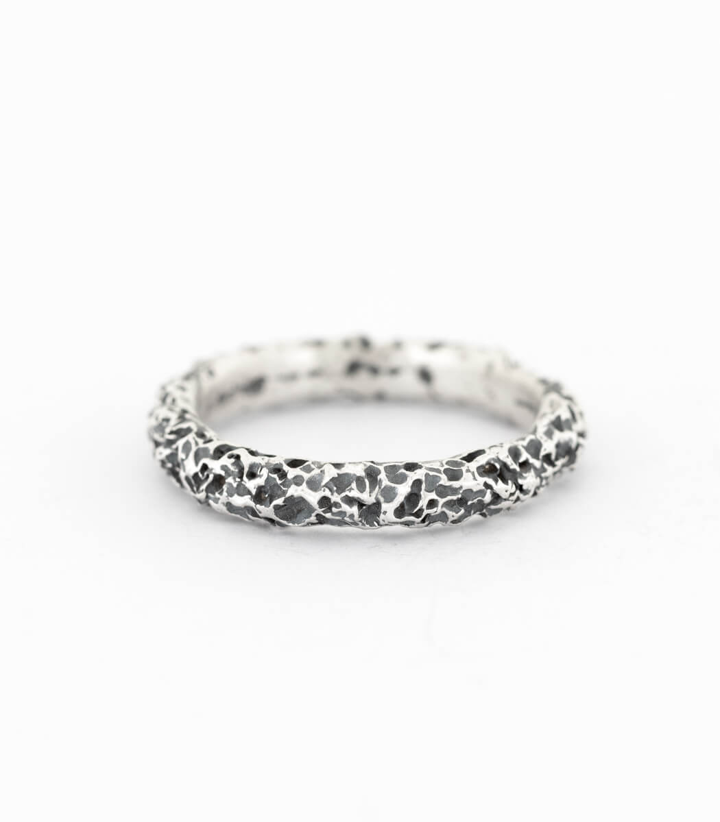 Silber Ring Korallenstruktur schmal Gr. 54