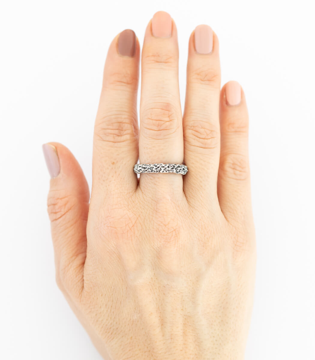 Silber Ring Korallenstruktur schmal Gr. 58