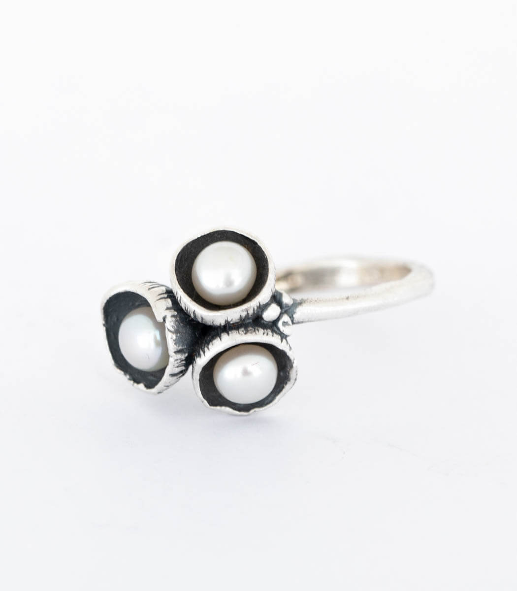 Silber Ring Blütenkelch Gr. 57