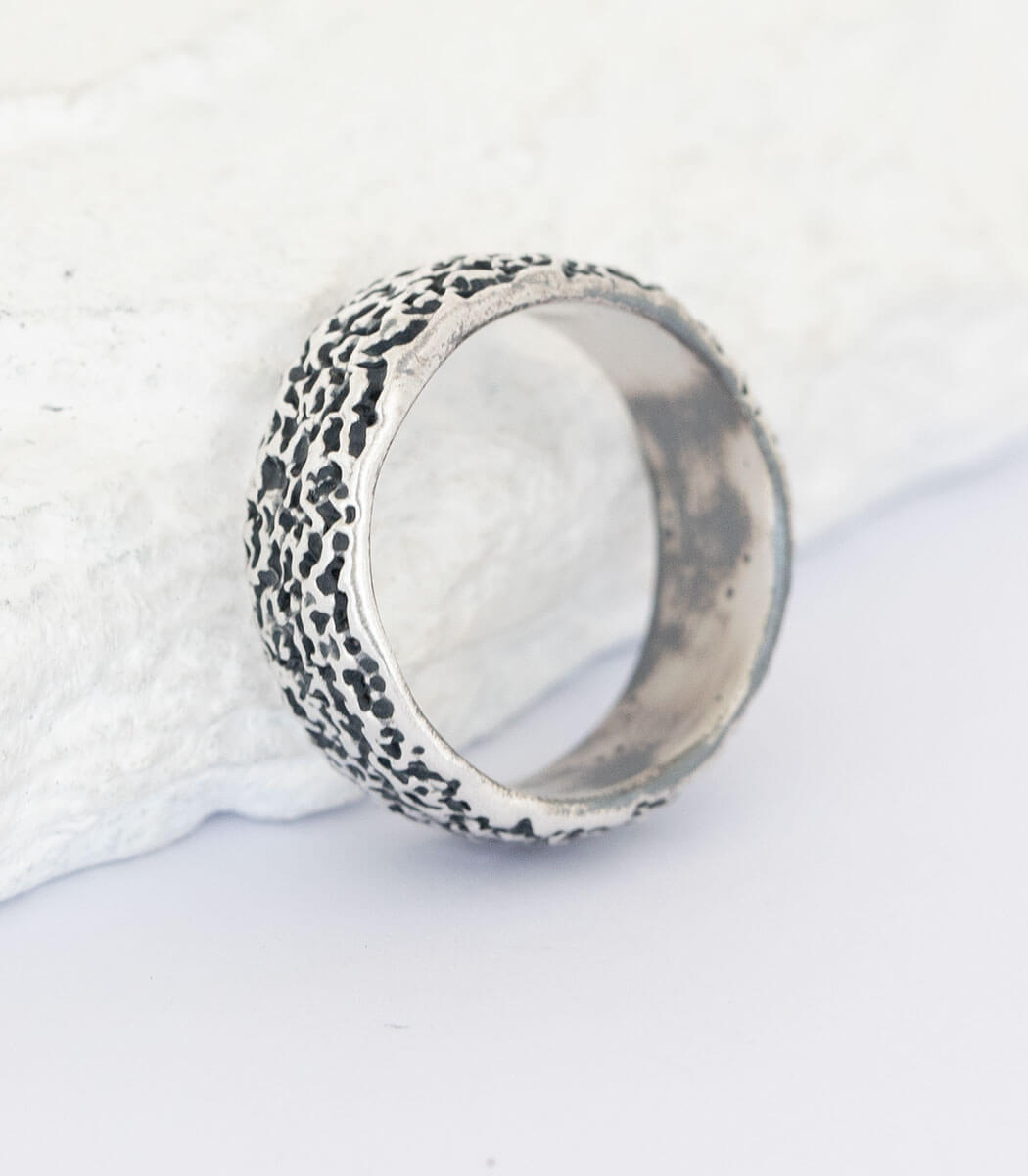 Silber Ring Korallenstruktur Gr. 54