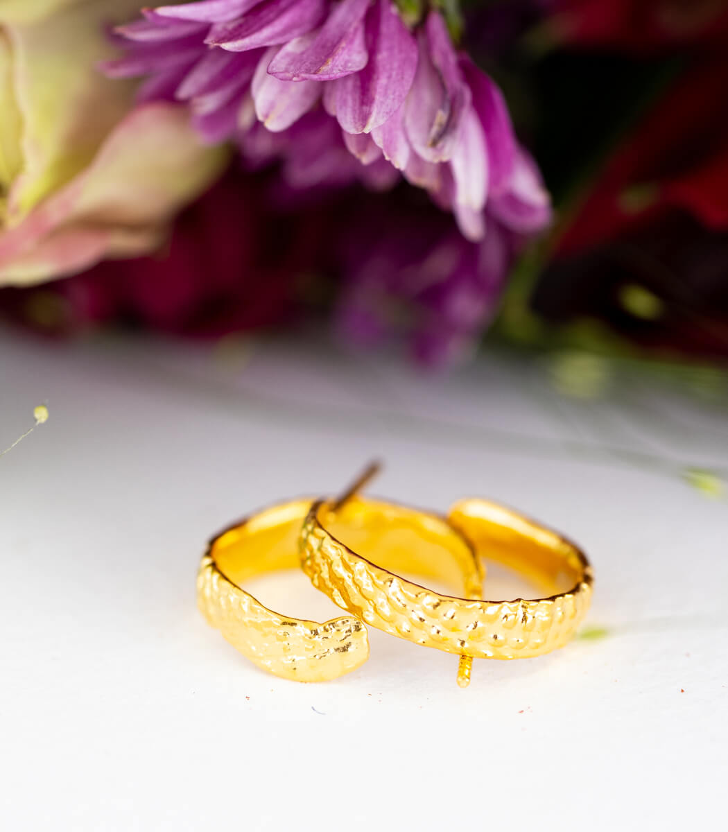 Gold Creolen Muschel