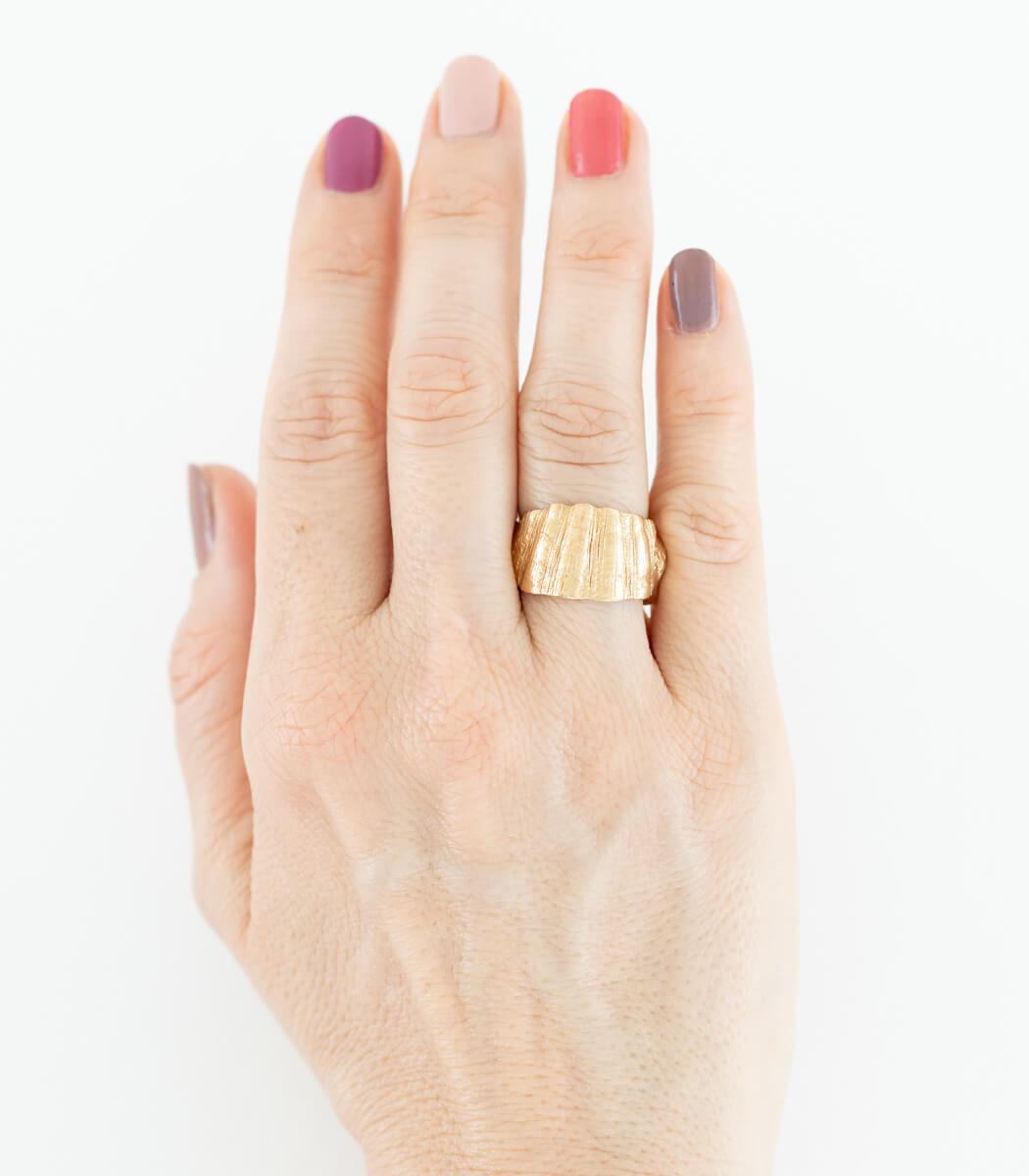 Bronze Ring Muschel Gr. 55