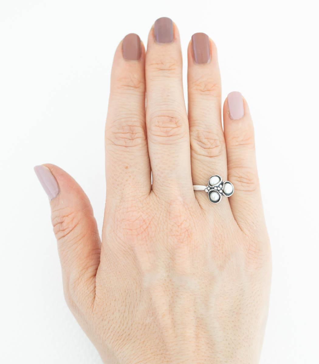 Silber Ring Blütenkelch Gr. 55