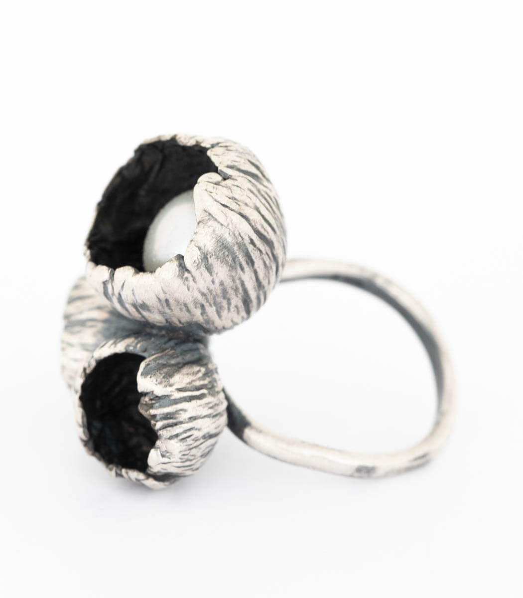 Silber Ring 3 Blüten Gr. 53