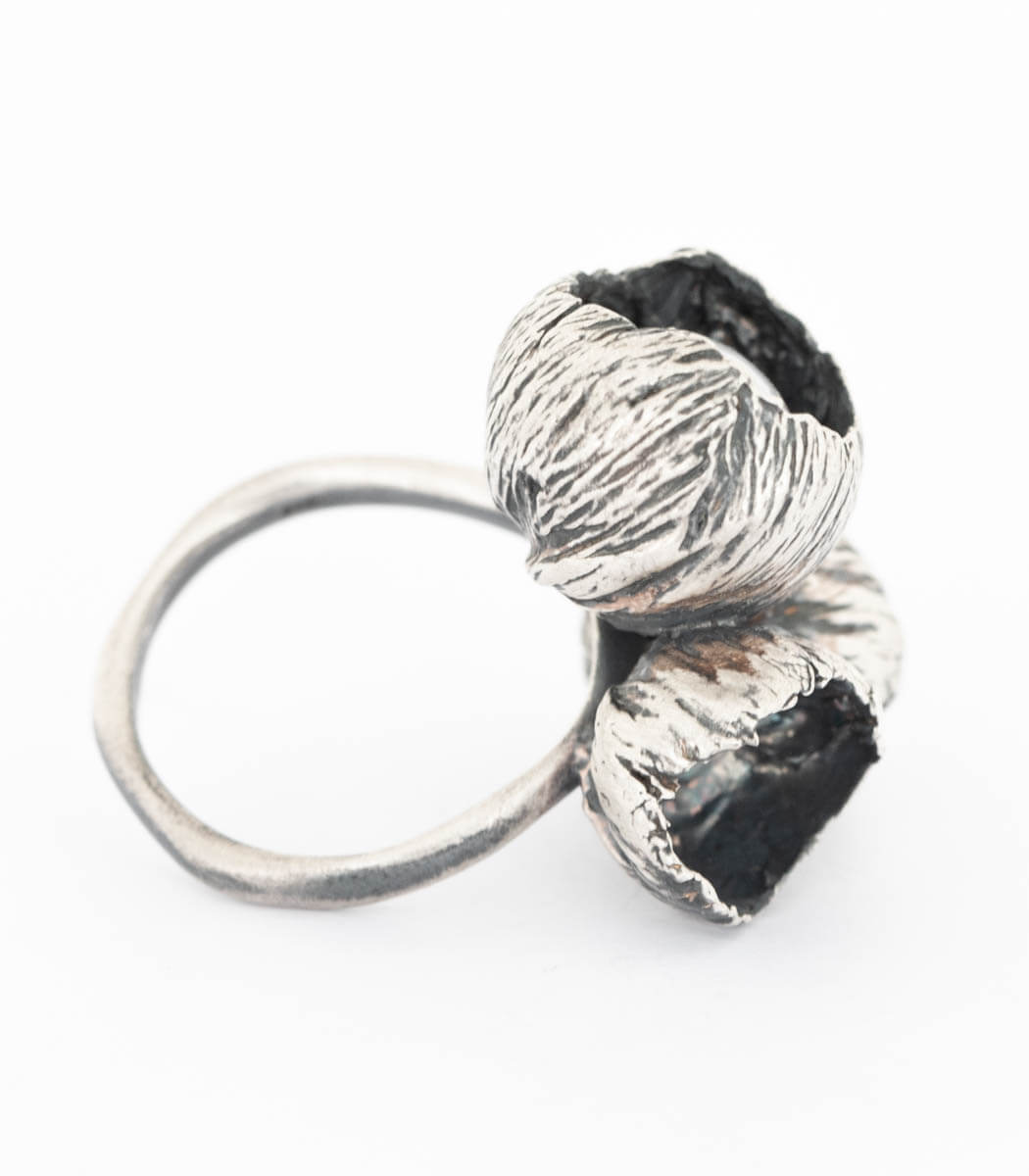 Silber Ring 3 Blüten Gr. 52