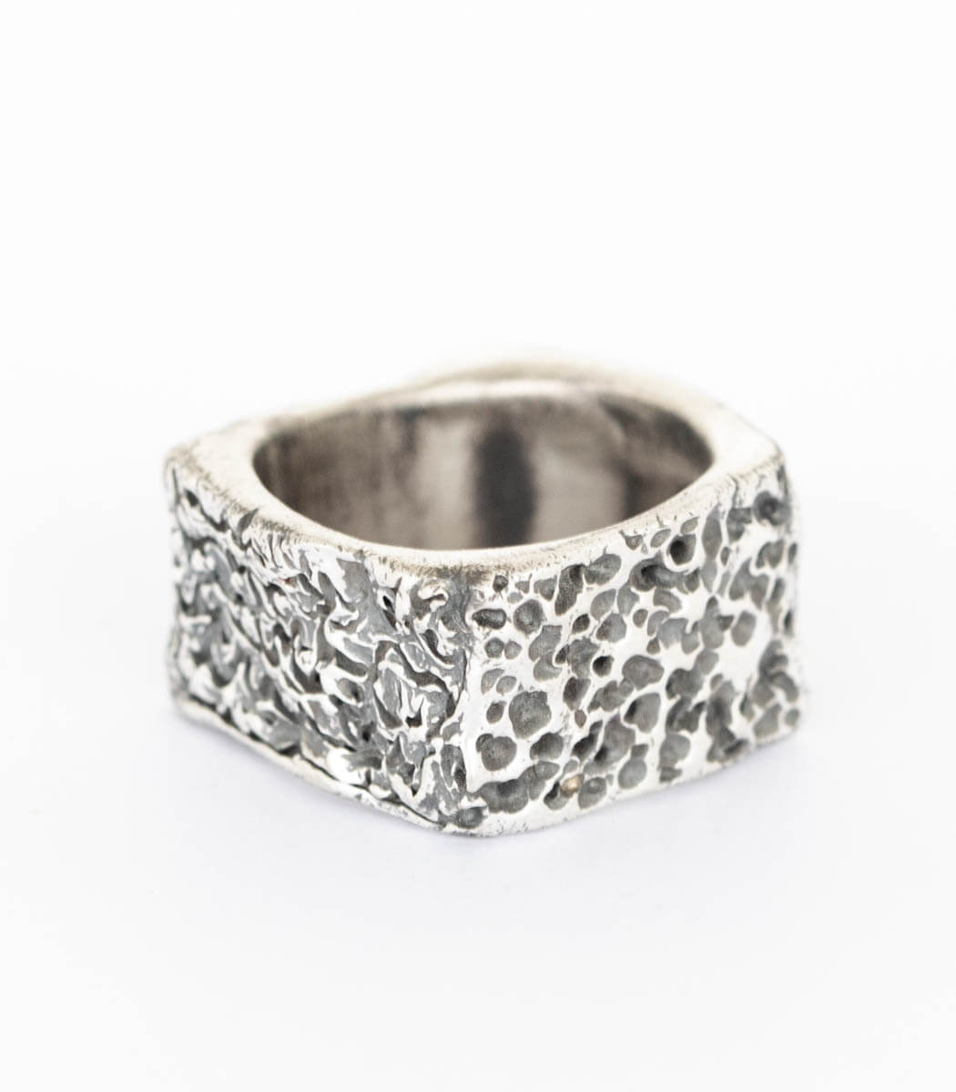 Silber Ring Steinstruktur Gr. 53