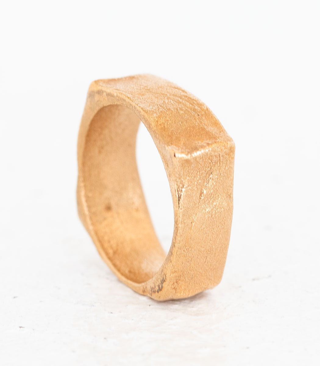 Bronze Ring Steinstruktur schmal Gr. 56