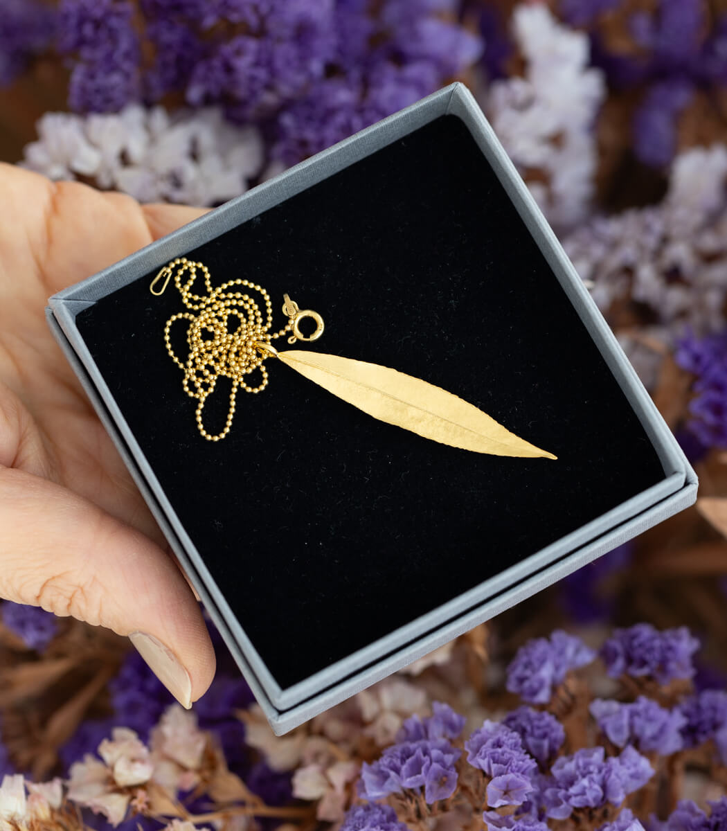 Weidenblatt Anhänger Gold