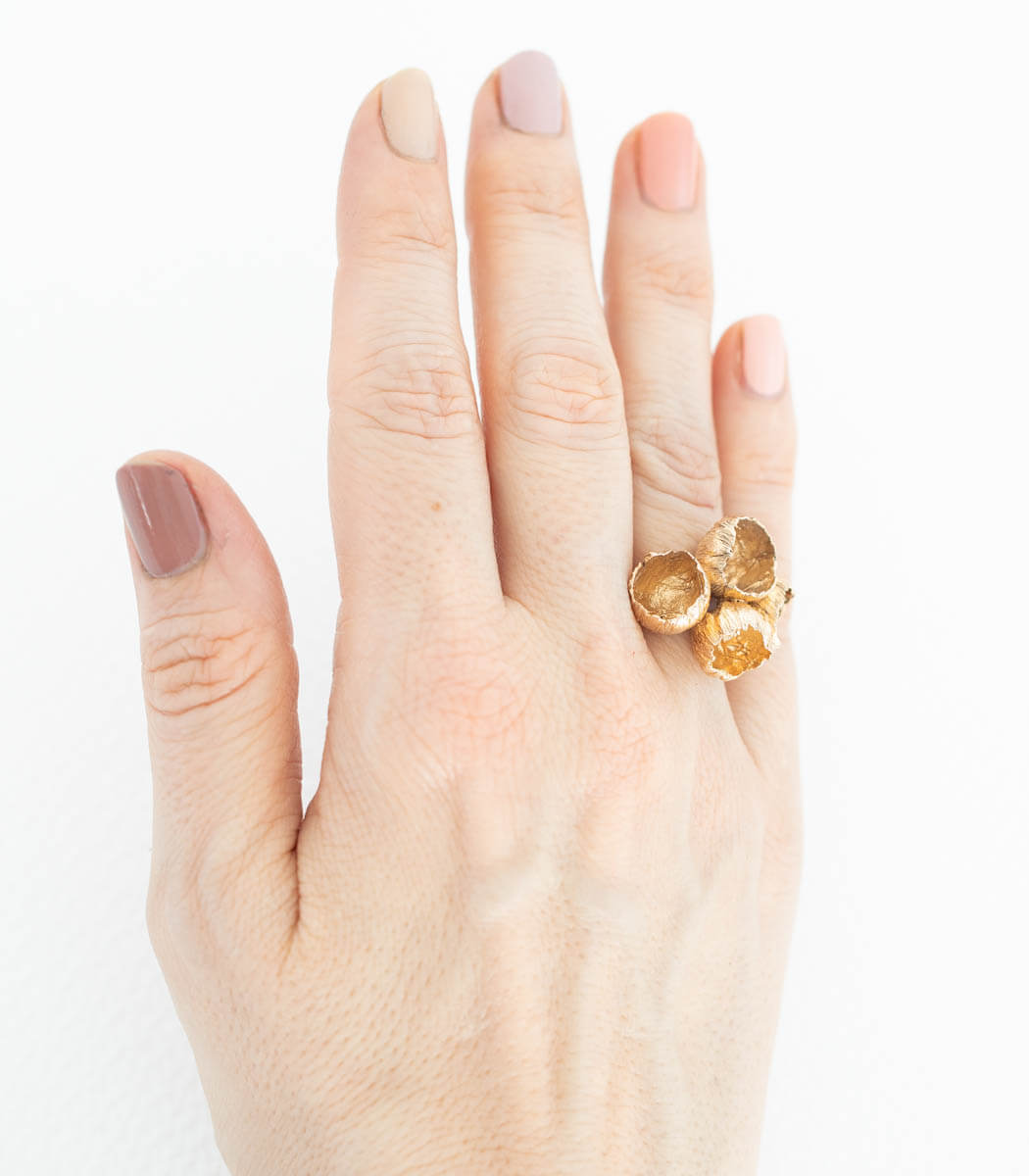 Bronze Ring 4 Blüten Gr. 52