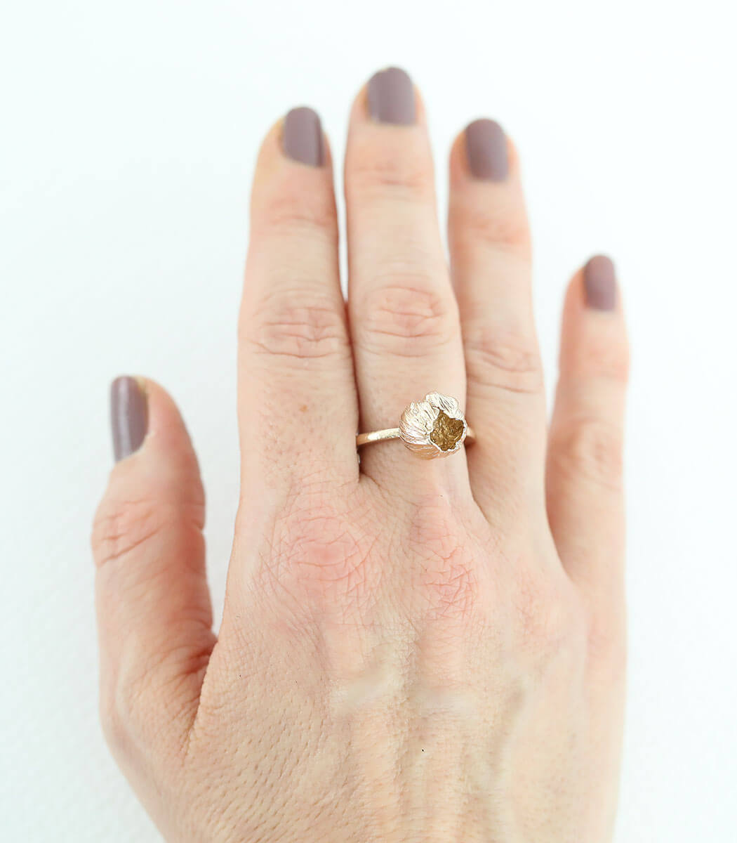 Bronze Ring Blüte Gr. 59