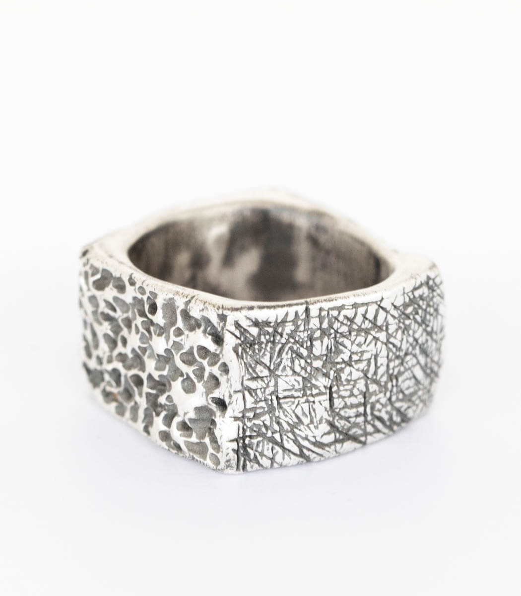 Silber Ring Steinstruktur Gr. 53