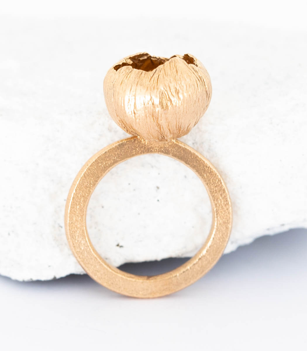 Bronze Ring Blüte Gr. 54