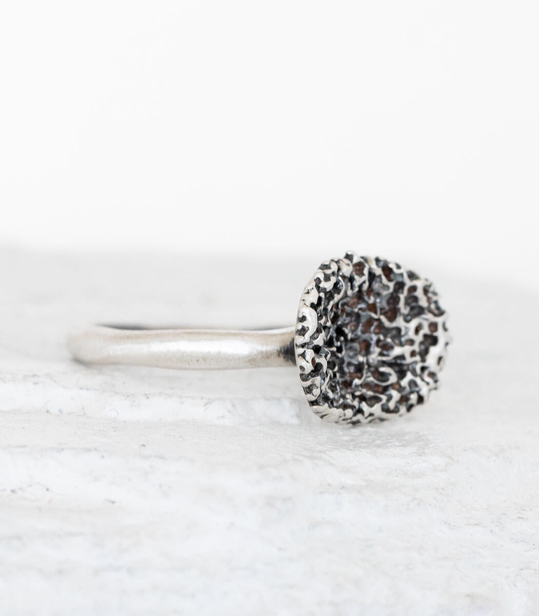 Silber Ring Korallenstruktur Gr. 56