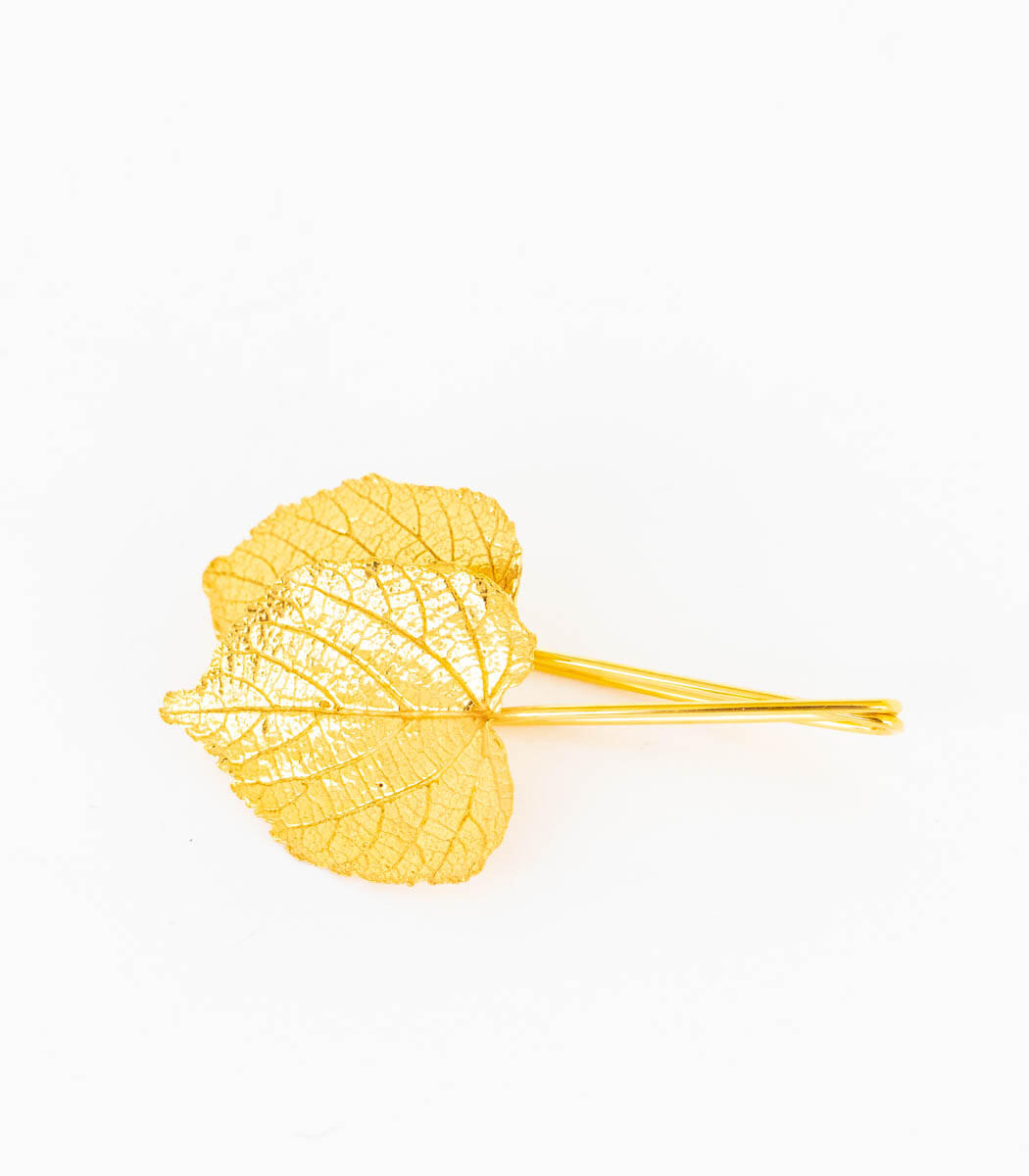 Gold Ohrhänger Lindenblatt