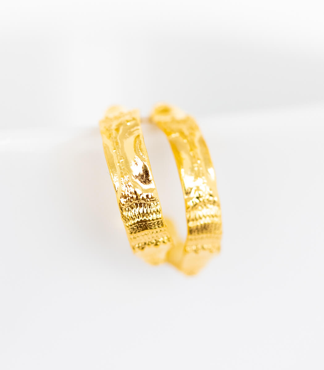 Gold Creolen Seeigel
